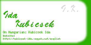 ida kubicsek business card